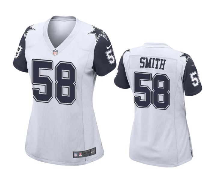 Women's Dallas Cowboys #58 Mazi Smith White Stitched Football Game Jersey(Run Small)